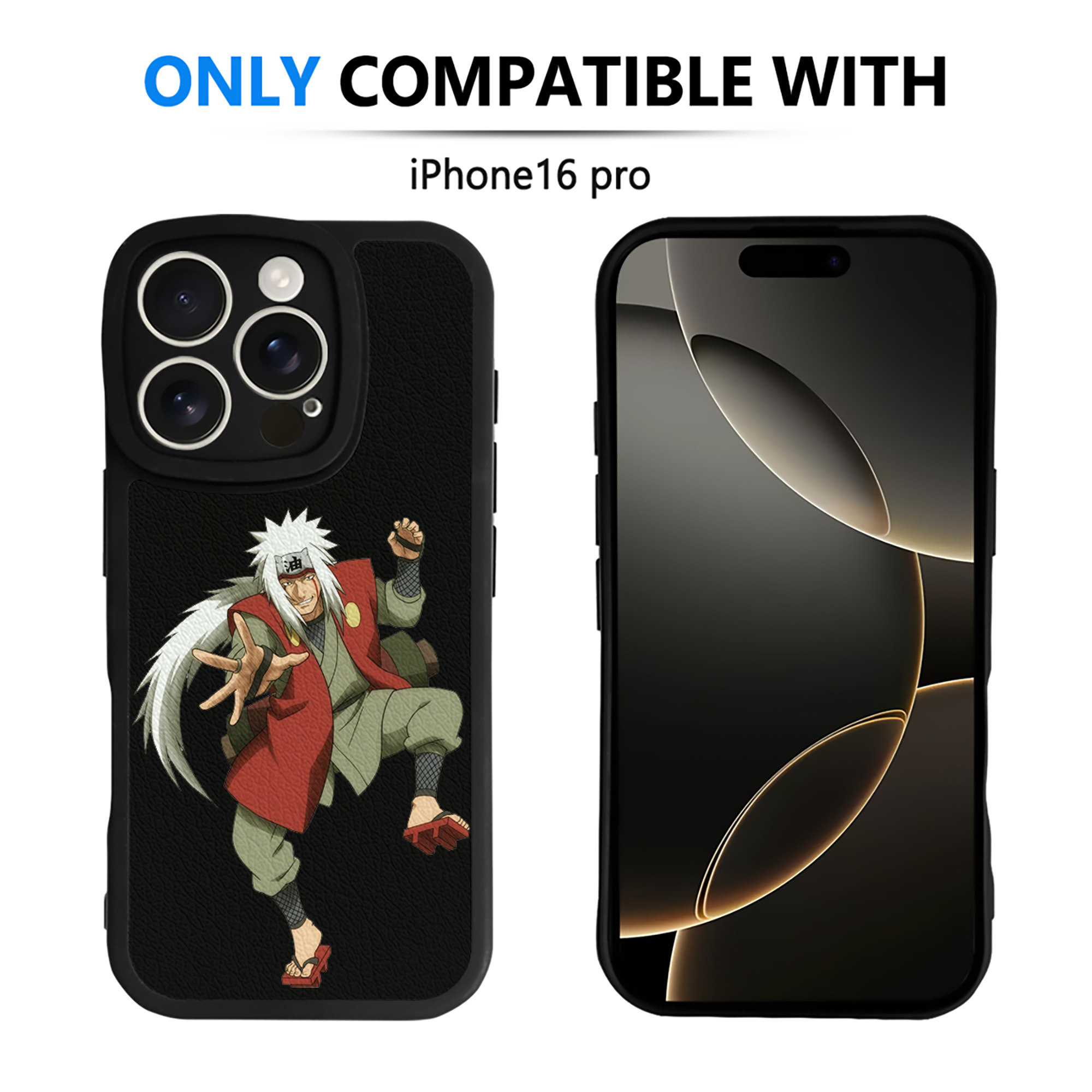 （画像用） NARUTO -ナルト- 自来也（じらいや） Jiraiya 【iPhone 16シリーズ対応】シリコンスマホケース（レザー調） 材質：シリコン